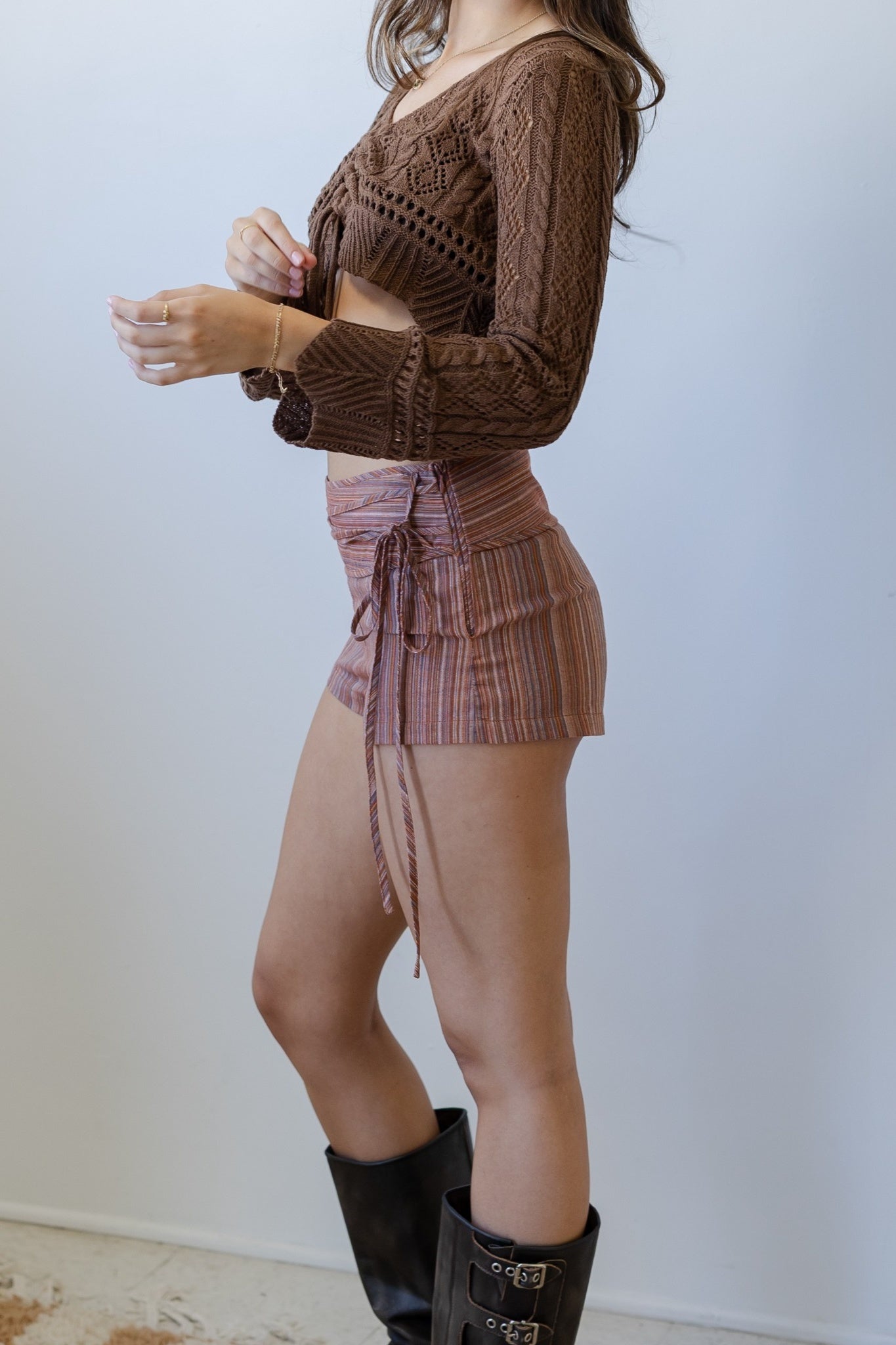 Striped Wrap Shorts