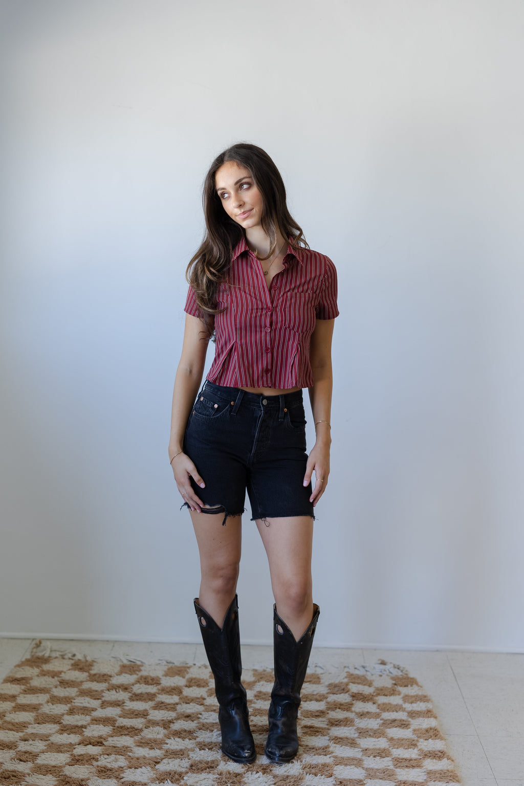Striped Button Up Top