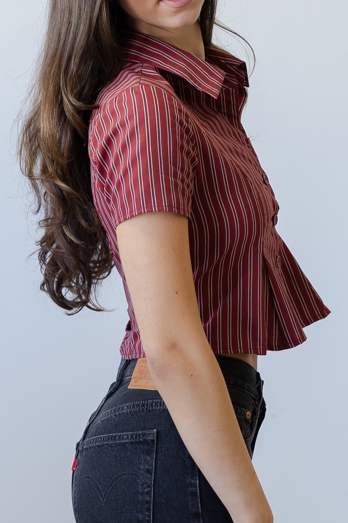 Striped Button Up Top