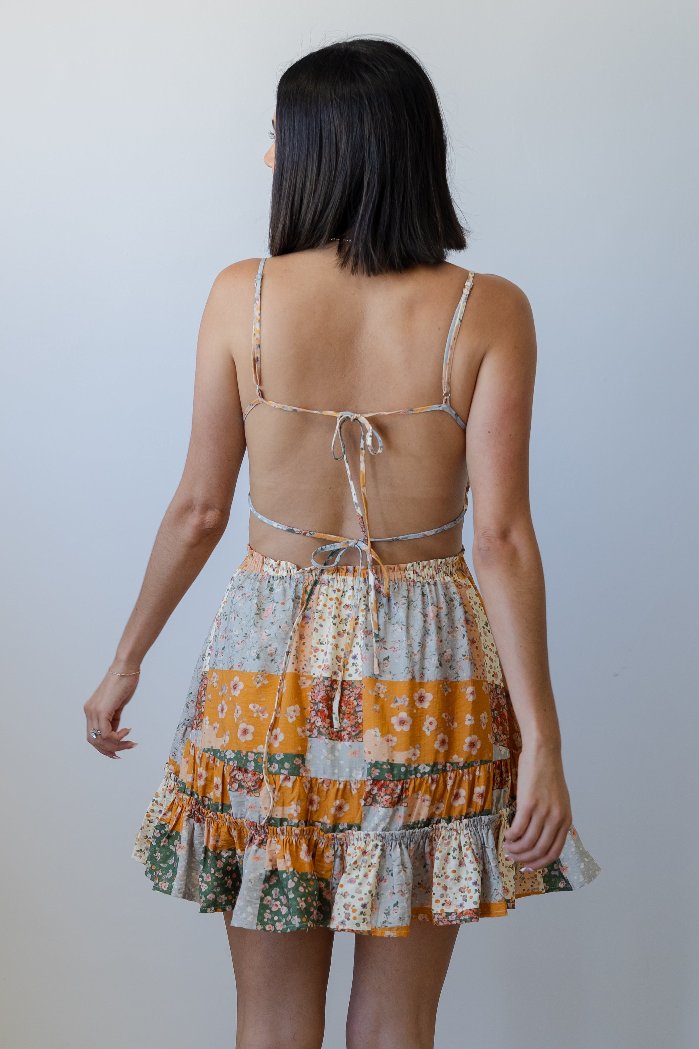 Patchwork Floral Mini Dress