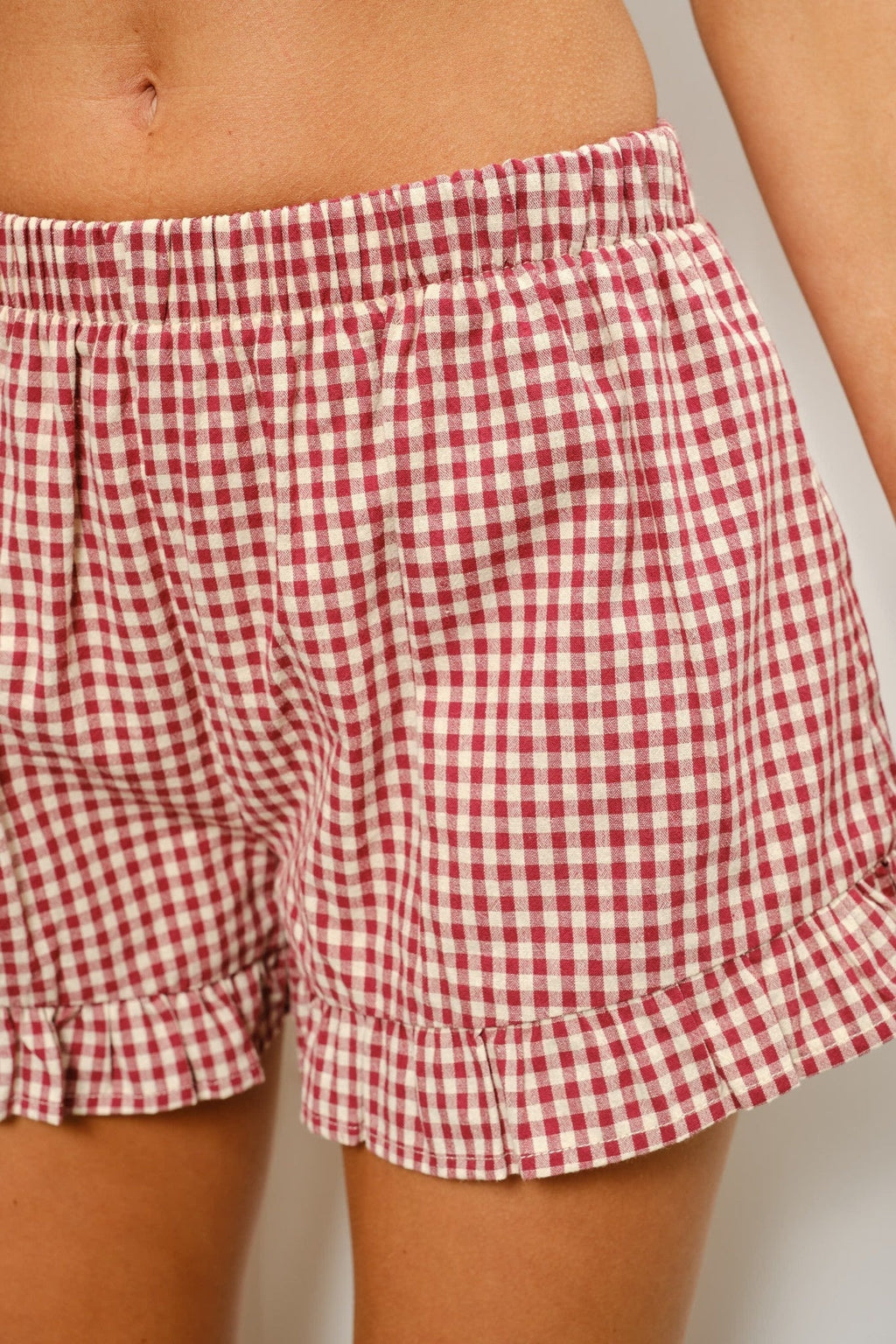 Gingham Ruffle Shorts