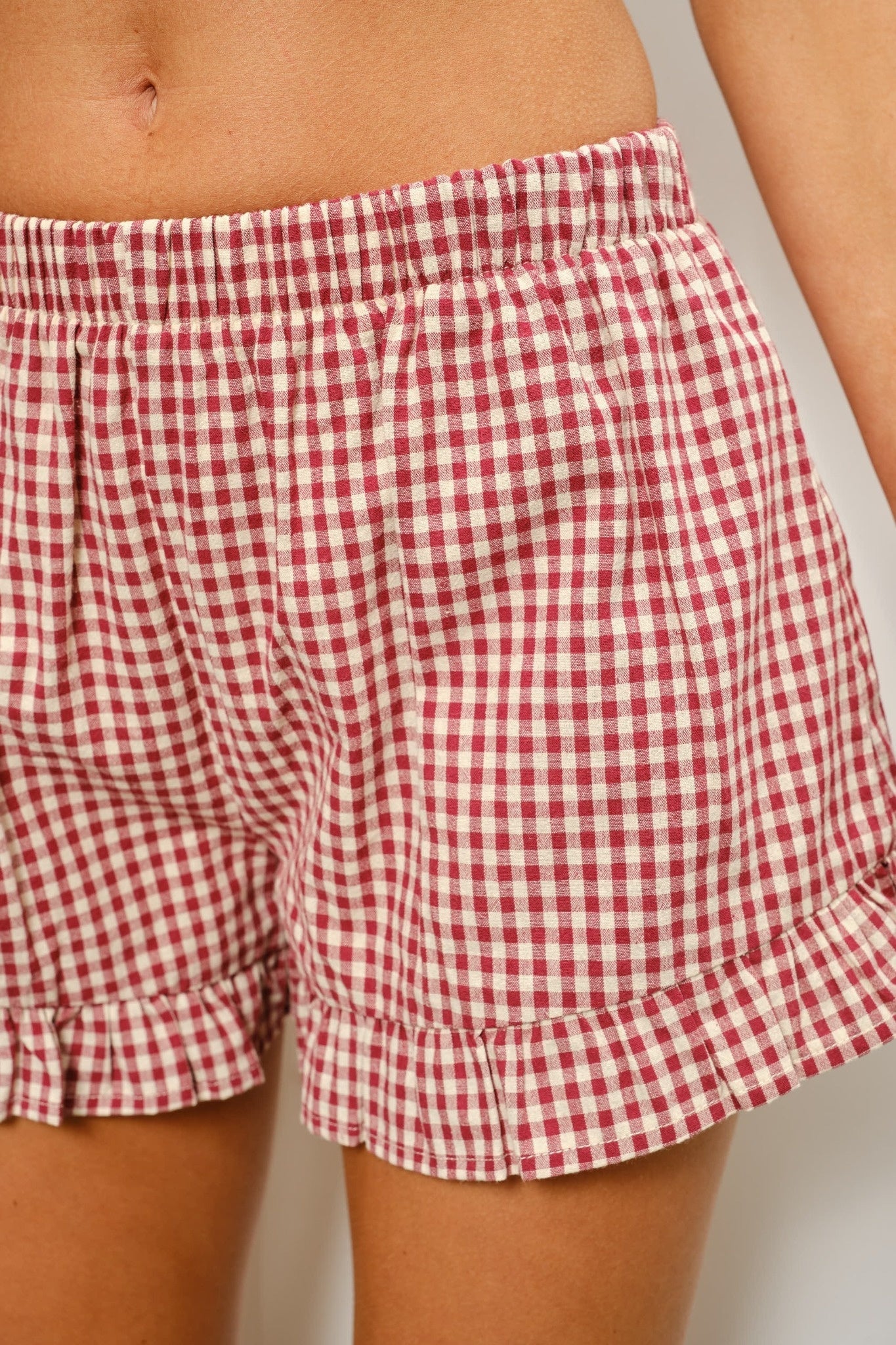 Gingham Ruffle Shorts