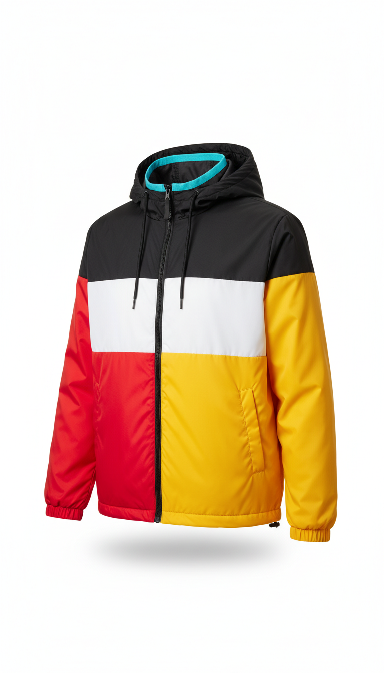 Color-Blocked Windbreaker Jacket