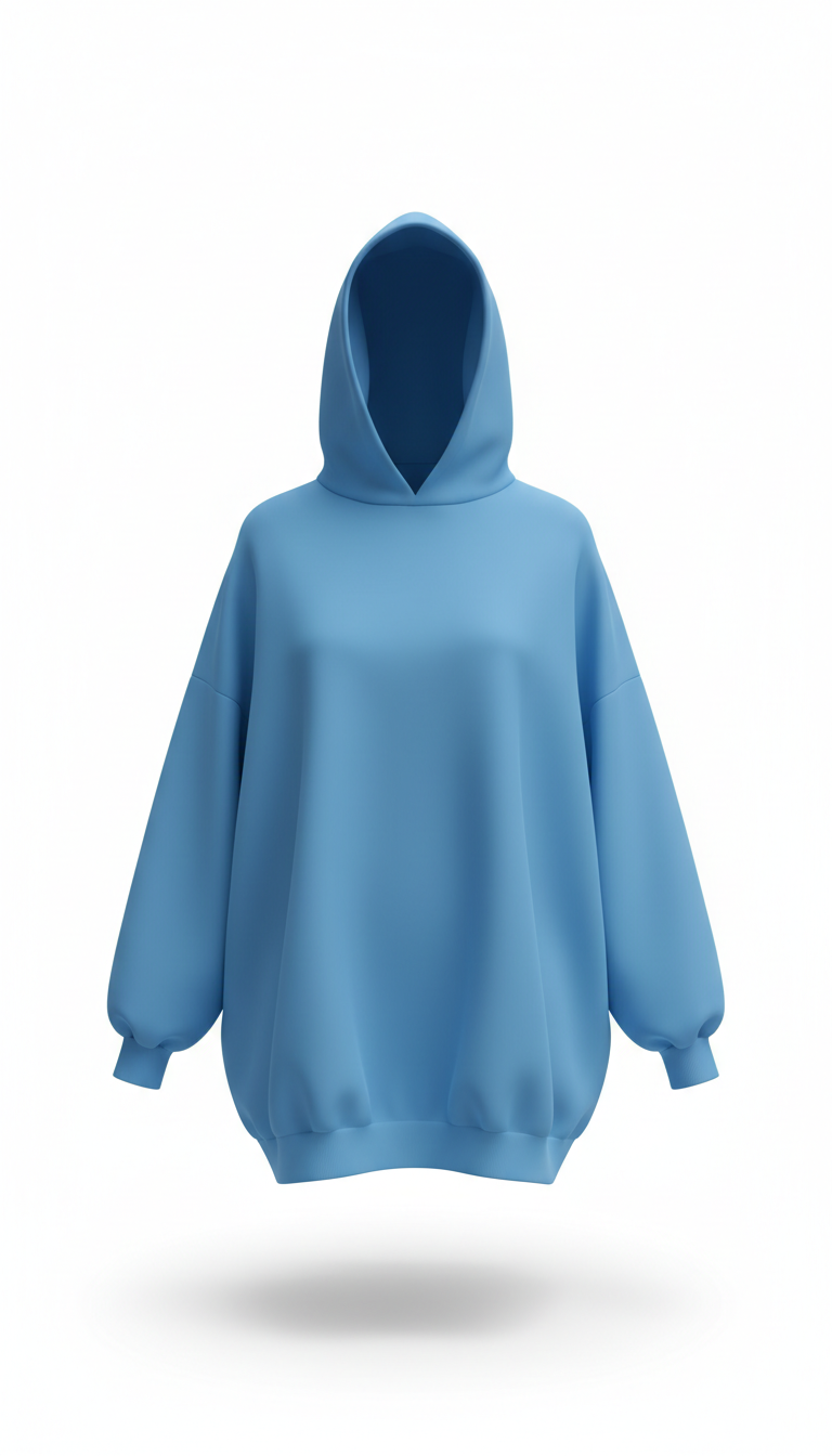 Sky Pulse Blue Oversized Hoodie