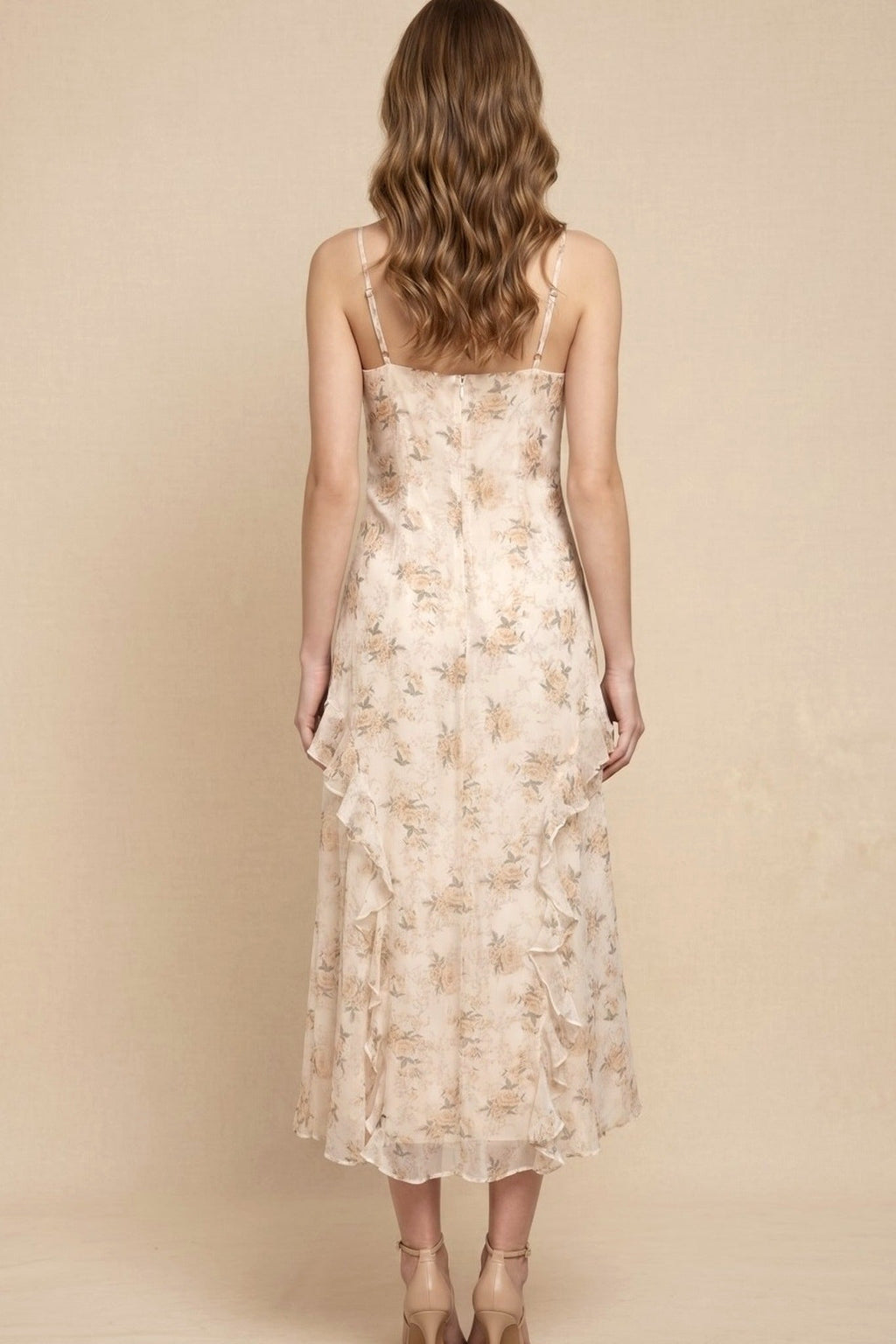 Floral Ruffle Midi Dress