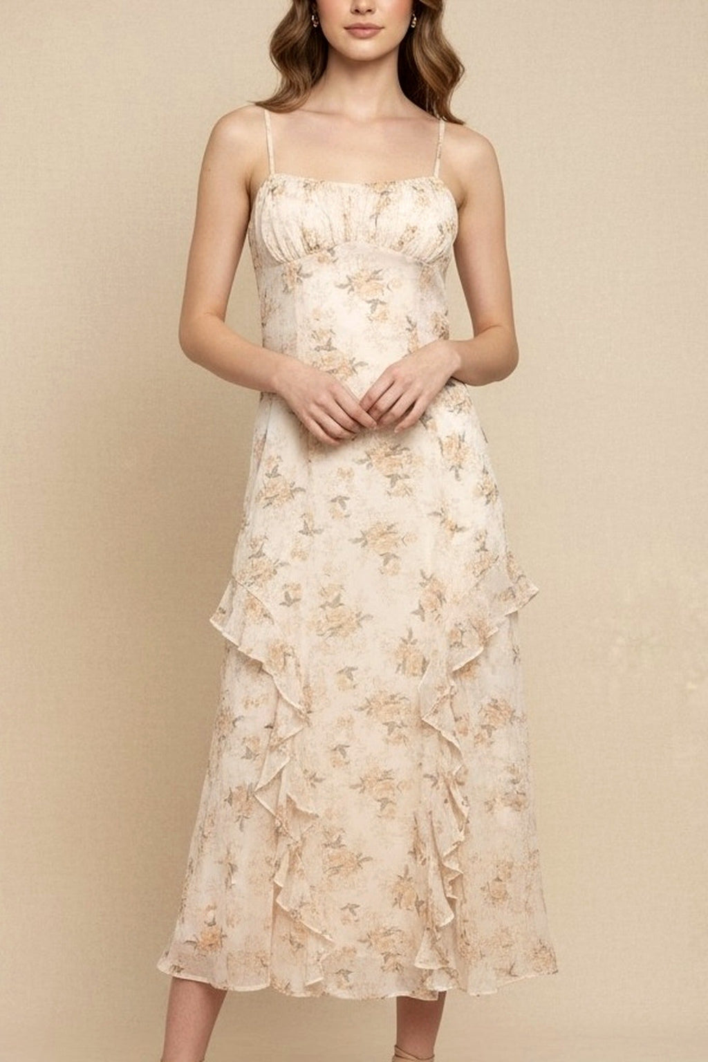 Floral Ruffle Midi Dress