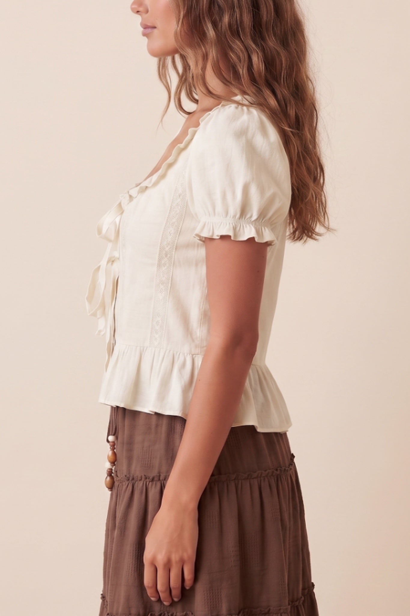 Tie Front Peplum Top