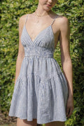 Stripe Smocked Mini Dress