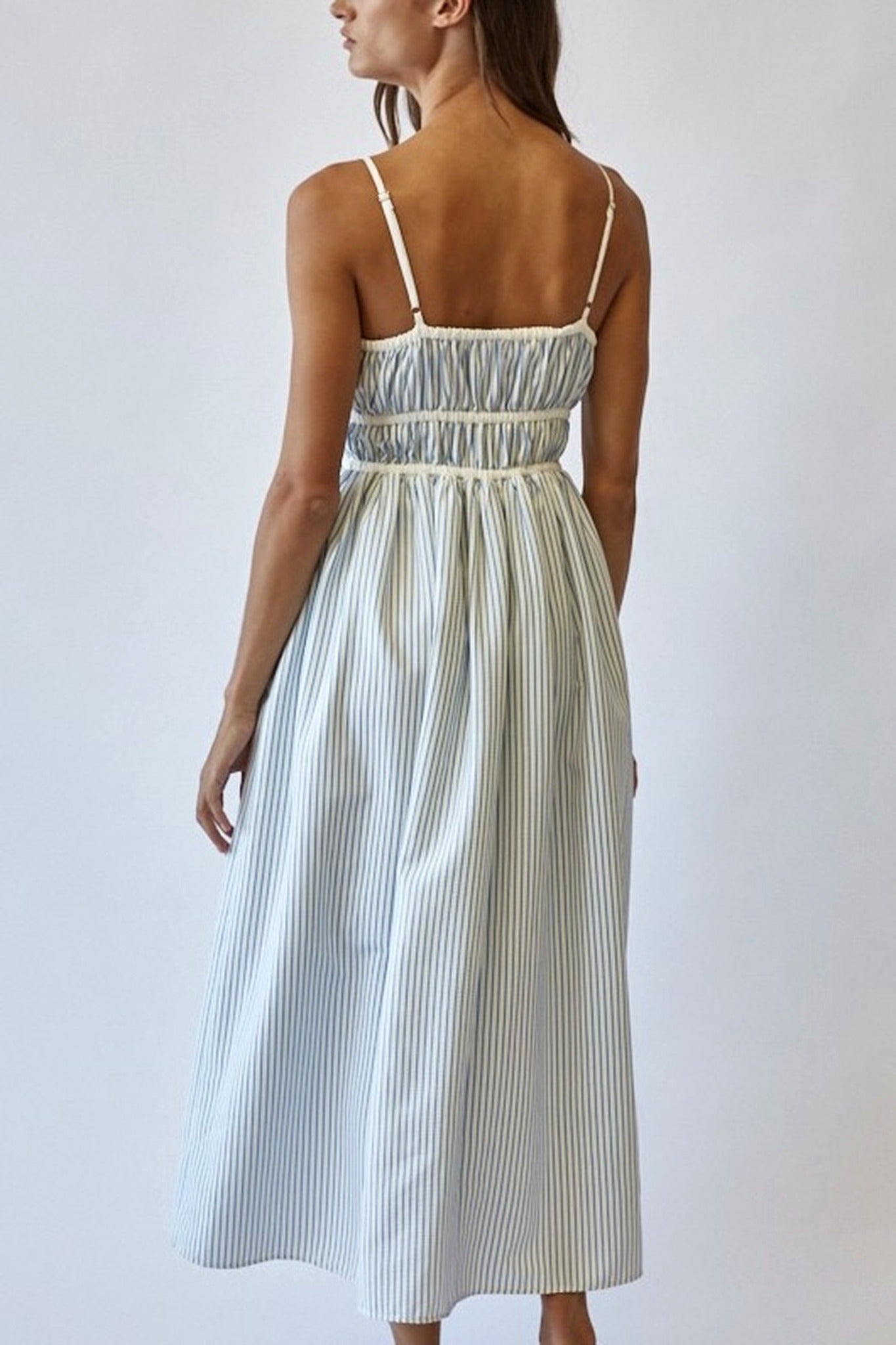Stripe Tie Front Midi Dress