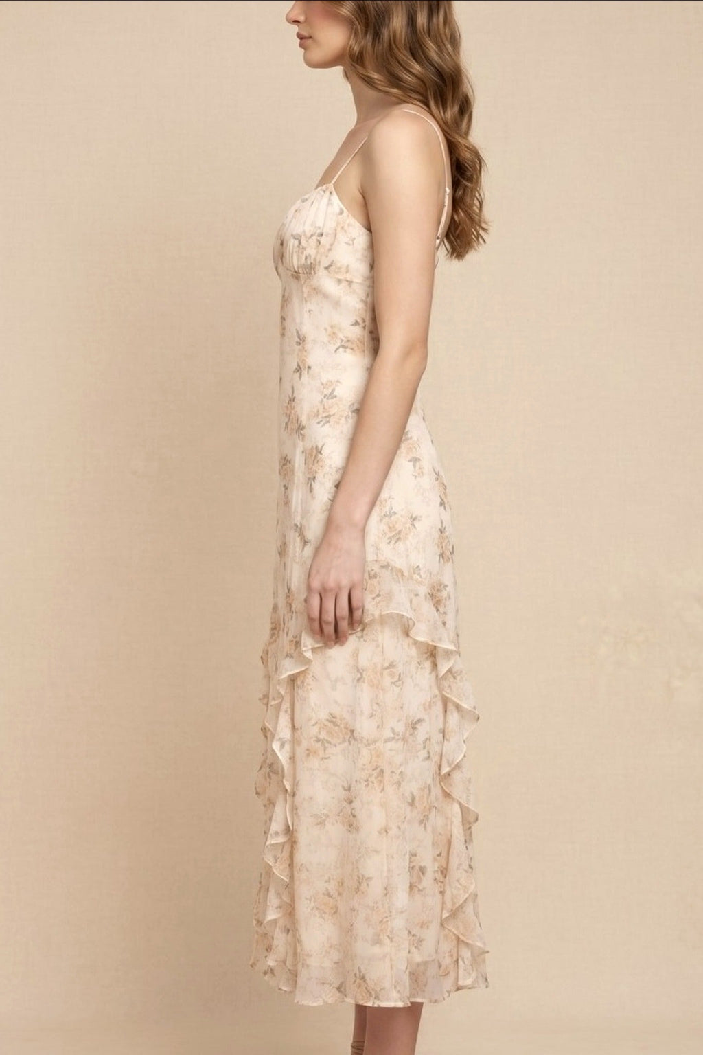 Floral Ruffle Midi Dress