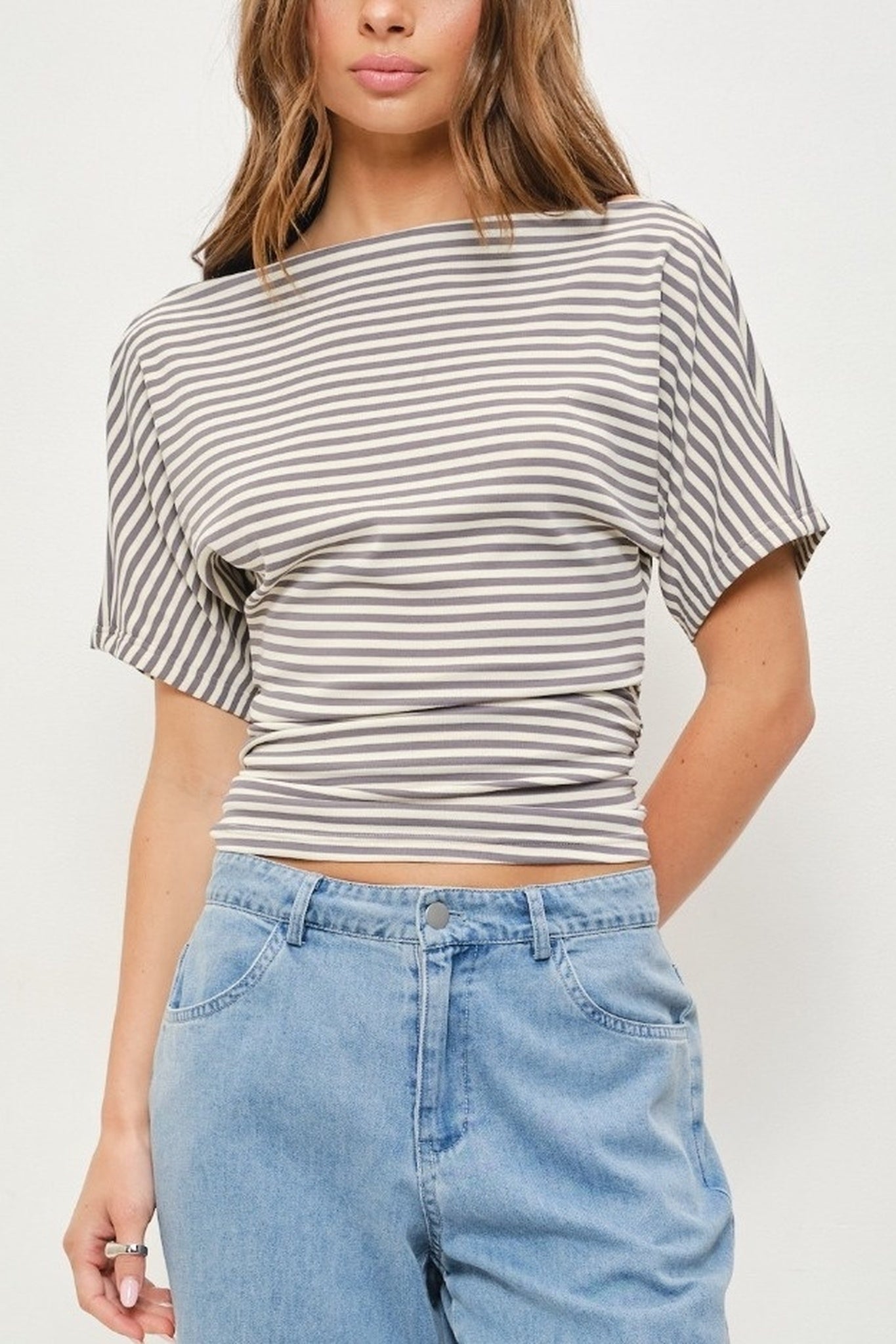 Striped Boat Neck Top