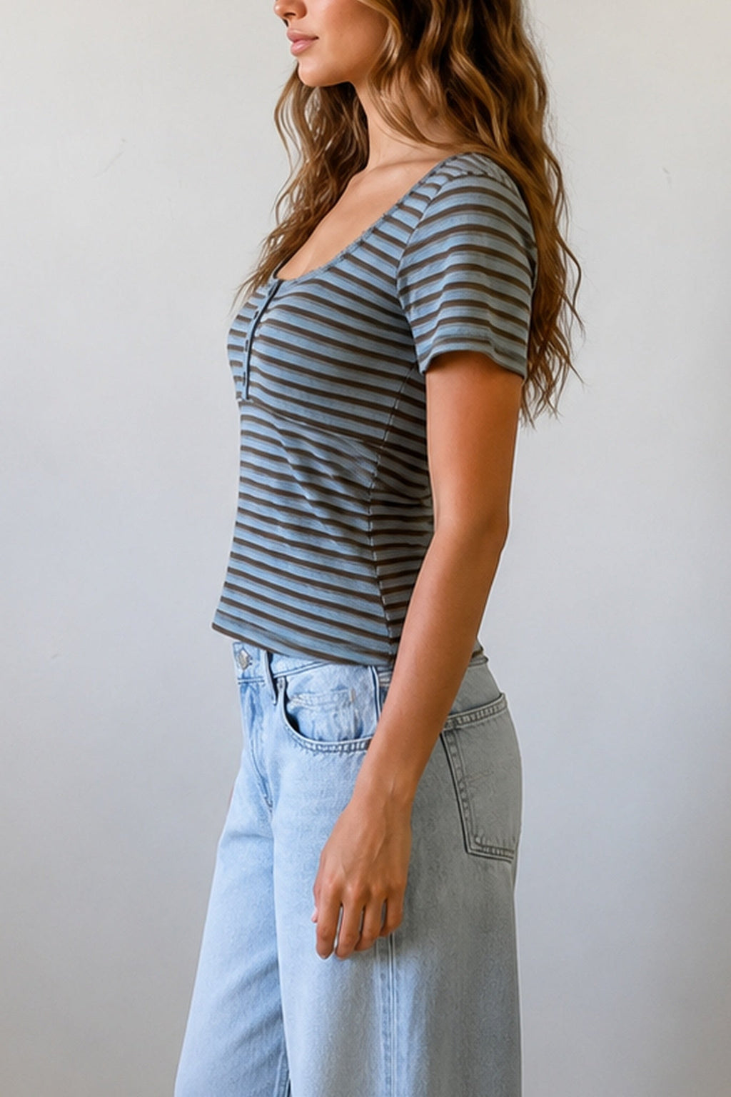 Striped Henley Top