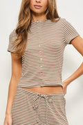 Striped Button Front Tee