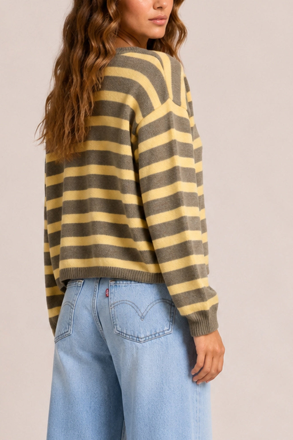 Striped Button Front Cardigan