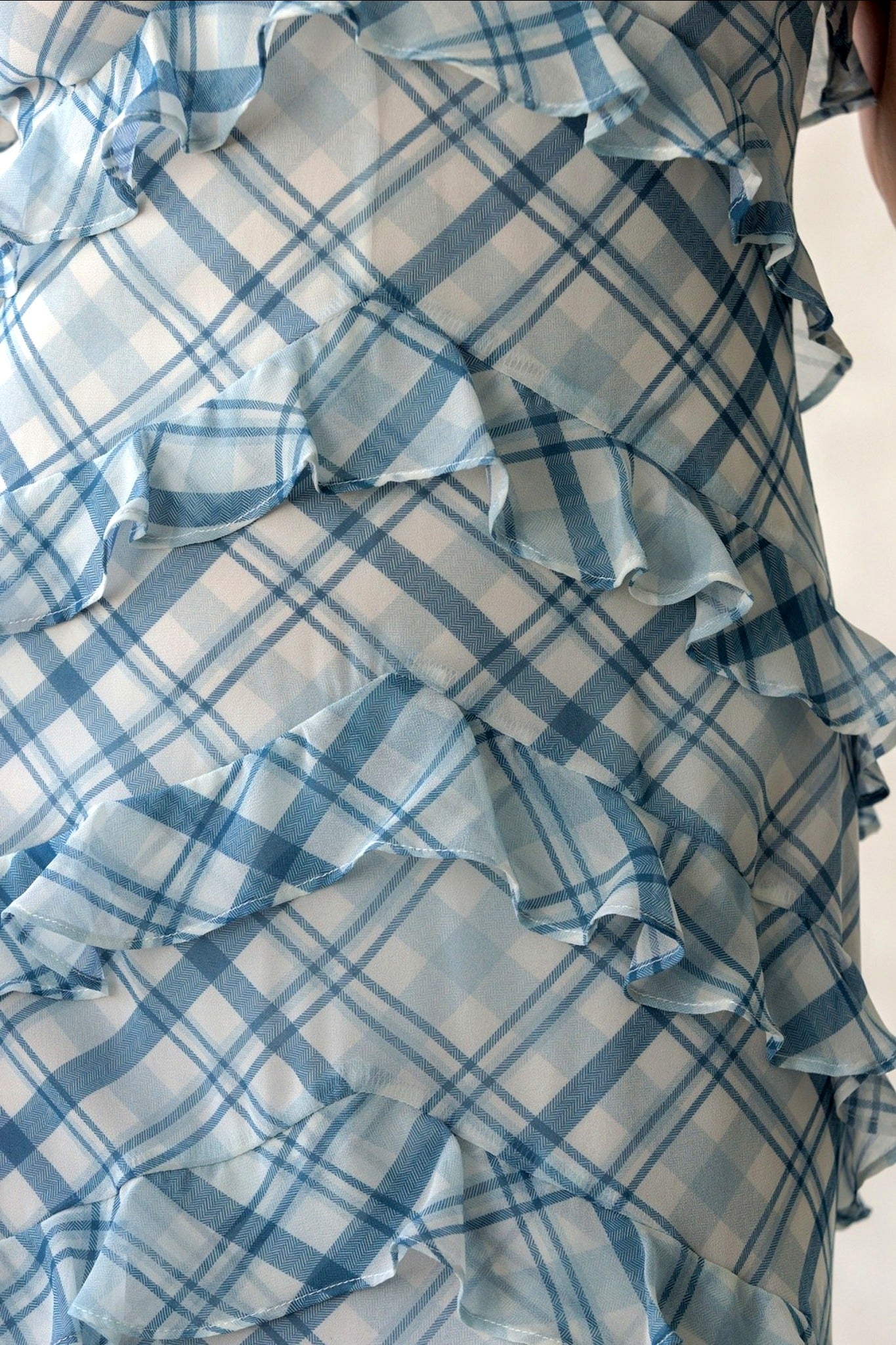 Plaid Ruffle Midi Dress