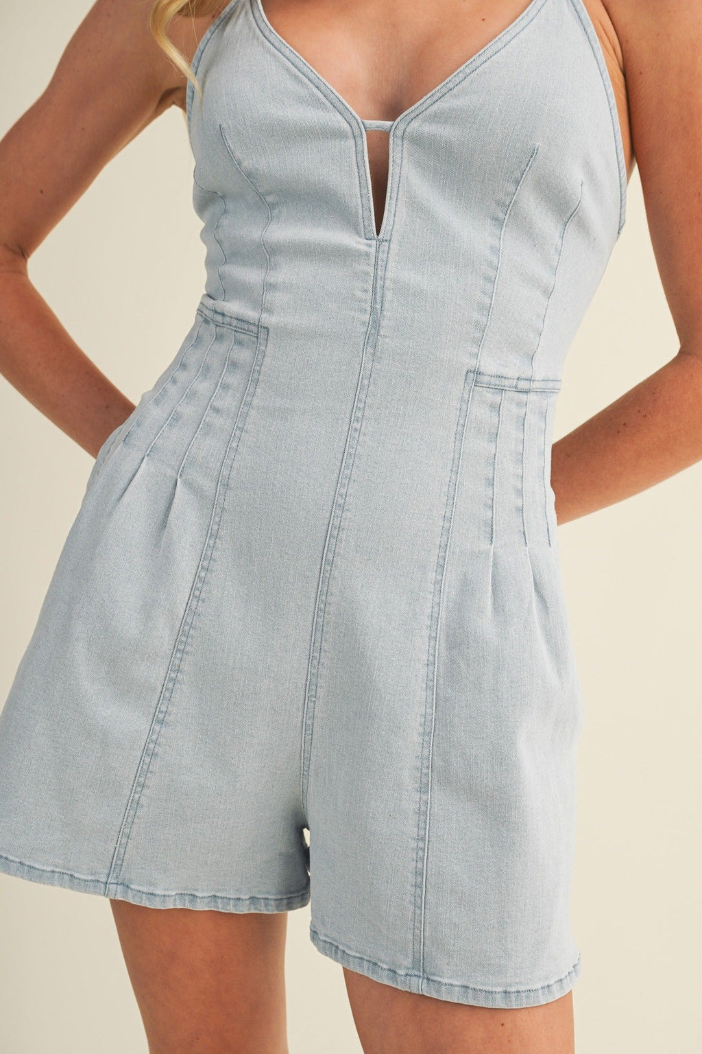Light Wash Denim Romper