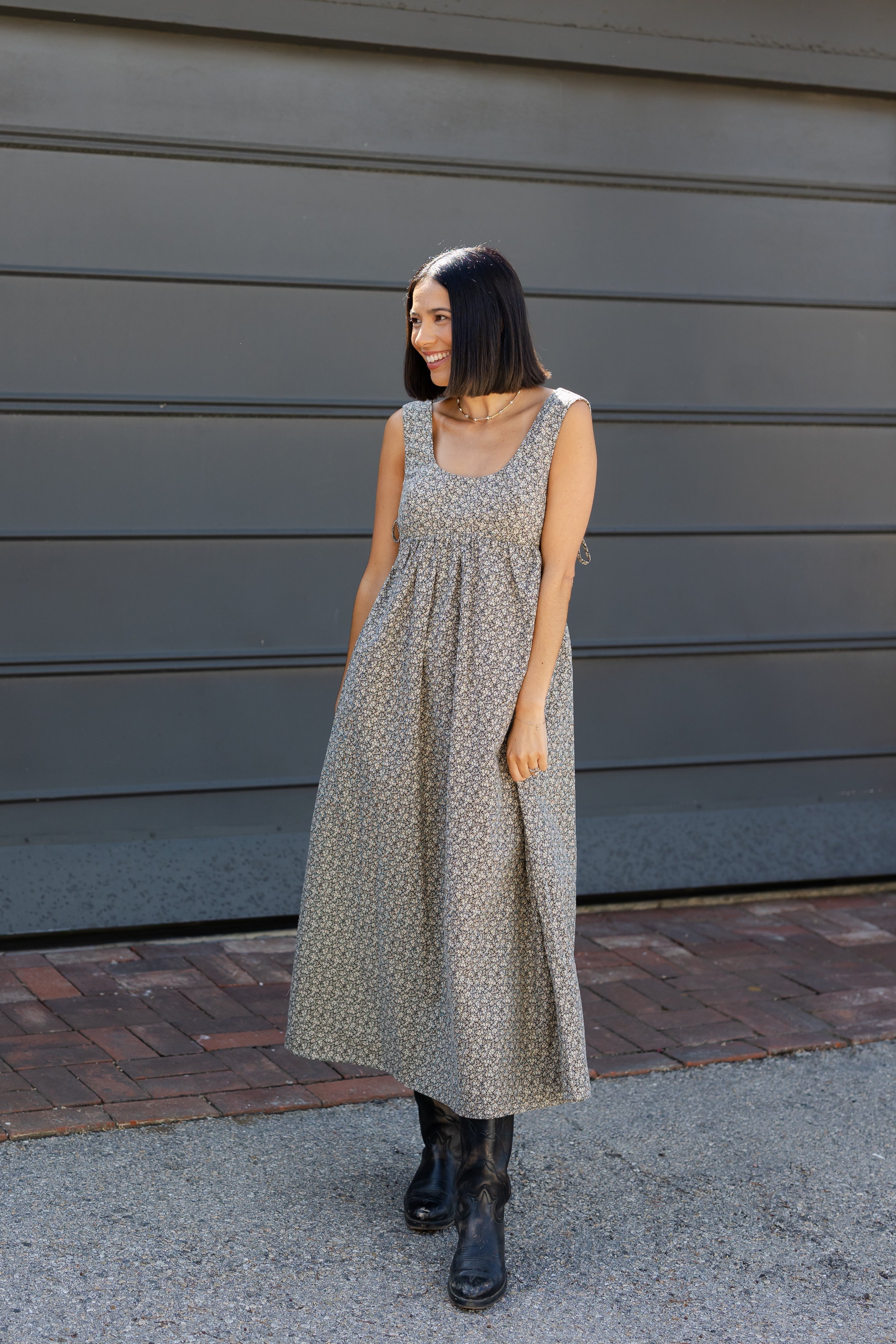 Side Tie Floral Maxi Dress